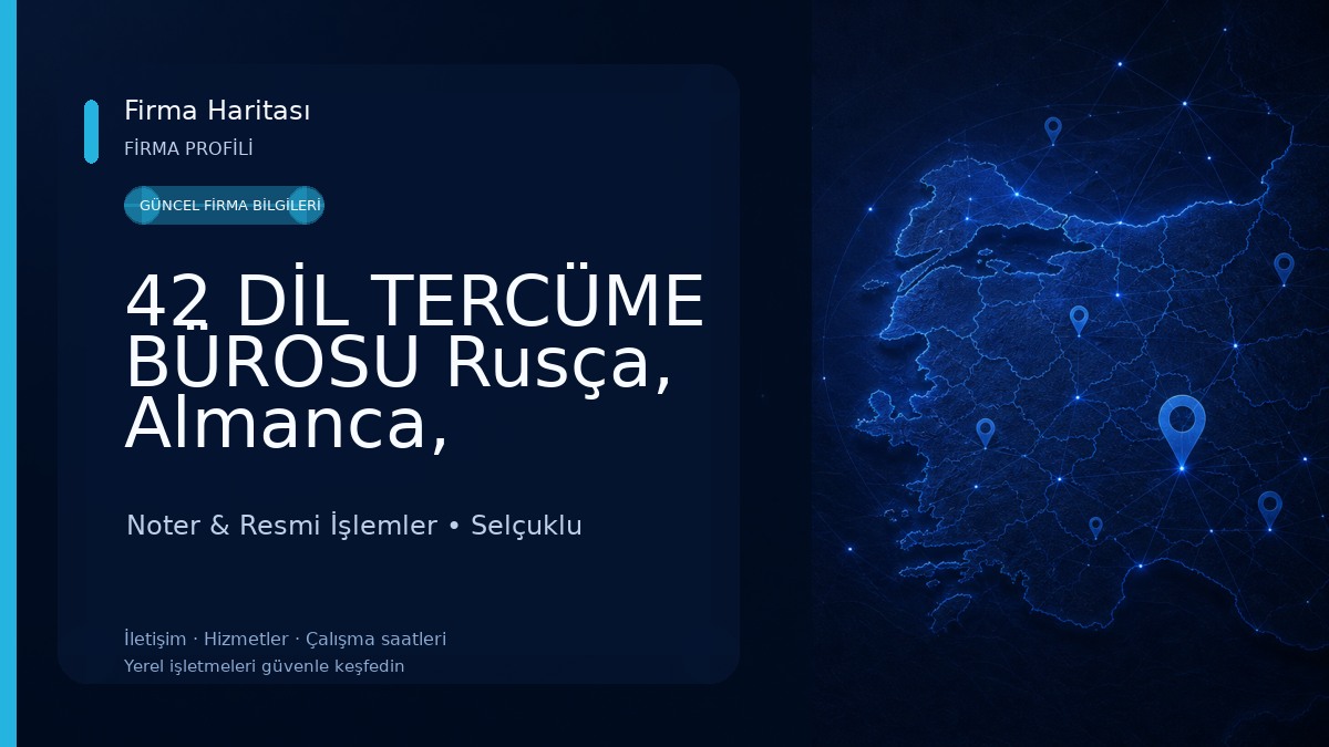 42 DİL TERCÜME BÜROSU Rusça, Almanca, İngilizce, Arapça, İspanyolca, Lehçe, Danca, İsveççe, Fransızca Yeminli Tercüman Noter & Resmi İşlemler