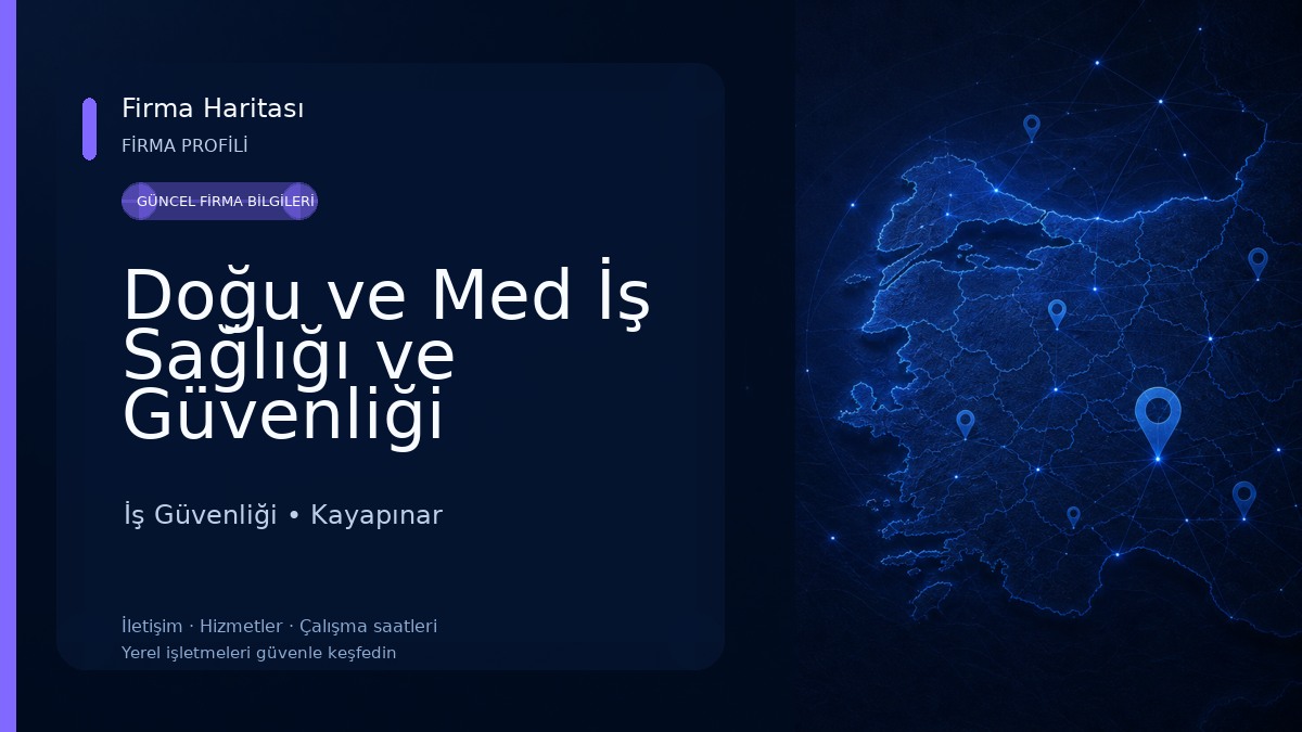 Doğu ve Med İş Sağlığı ve Güvenliği Uzmanlığı İş Güvenliği